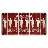 Arizona Maroon Cut License Plate Strips (Set of 8) Soldier - Saluting