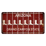 Arizona Maroon Cut License Plate Strips (Set of 8) Cowboy Boot