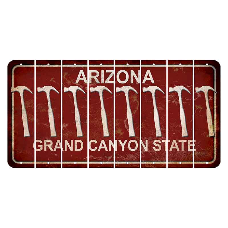 Arizona Maroon Cut License Plate Strips (Set of 8) Hammer