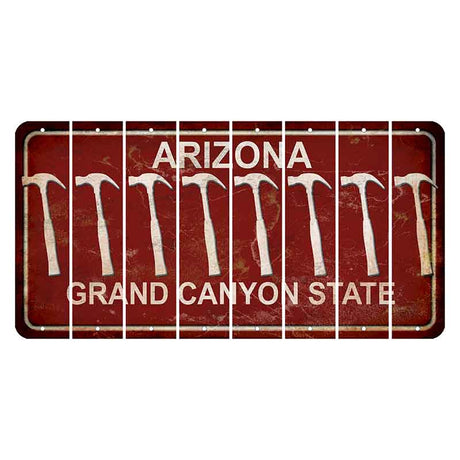 Arizona Maroon Cut License Plate Strips (Set of 8) Hammer