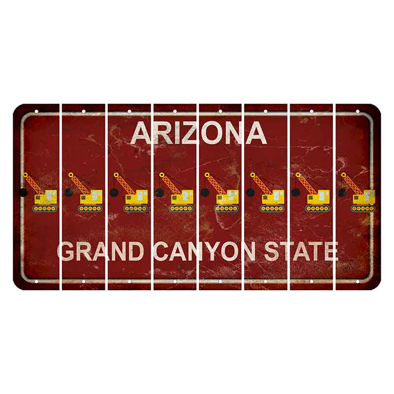 Arizona Maroon Cut License Plate Strips (Set of 8) Wrecking Ball Crane