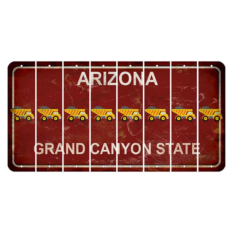 Arizona Maroon Cut License Plate Strips (Set of 8) Dump Truck