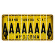 Arizona Yellow Cut License Plate Strips (Set of 8) A