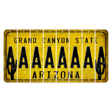 Arizona Yellow Cut License Plate Strips (Set of 8) A