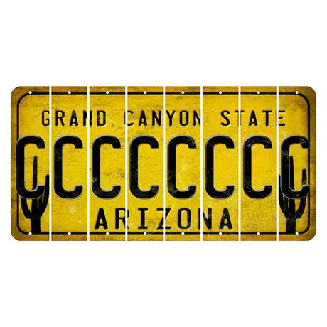 Arizona Yellow Cut License Plate Strips (Set of 8) C