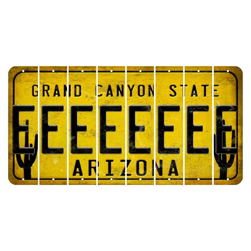 Arizona Yellow Cut License Plate Strips (Set of 8) E