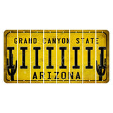 Arizona Yellow Cut License Plate Strips (Set of 8) I