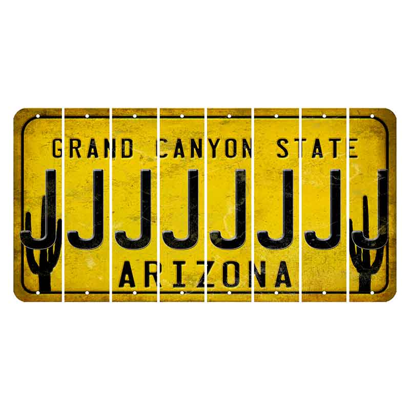 Arizona Yellow Cut License Plate Strips (Set of 8) J