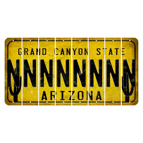 Arizona Yellow Cut License Plate Strips (Set of 8) N
