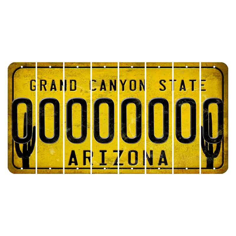 Arizona Yellow Cut License Plate Strips (Set of 8) O