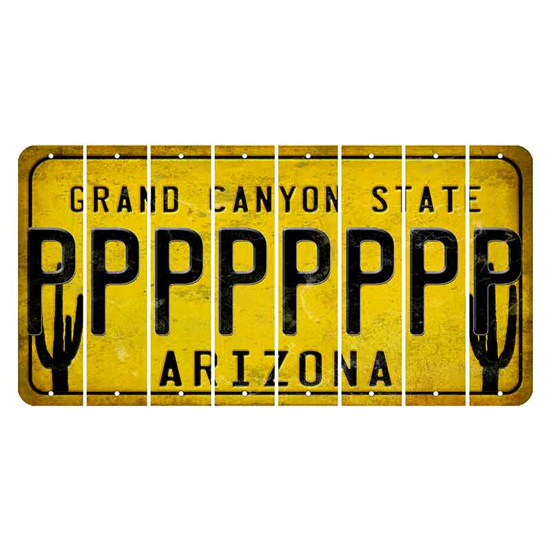 Arizona Yellow Cut License Plate Strips (Set of 8) P