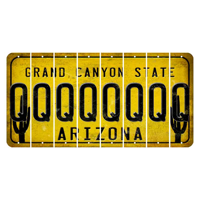 Arizona Yellow Cut License Plate Strips (Set of 8) Q
