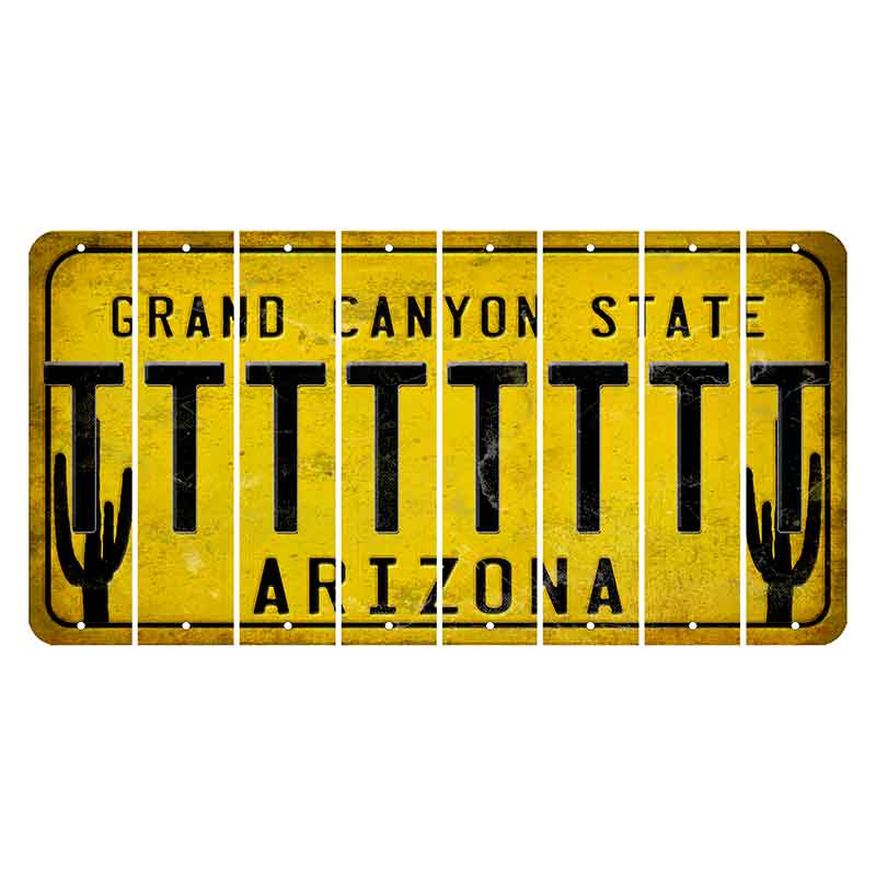 Arizona Yellow Cut License Plate Strips (Set of 8) T