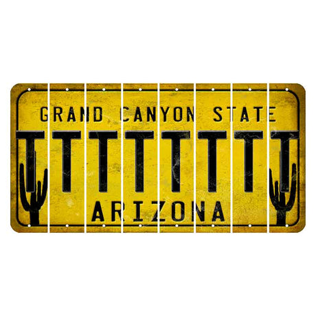 Arizona Yellow Cut License Plate Strips (Set of 8) T