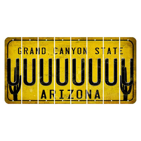 Arizona Yellow Cut License Plate Strips (Set of 8) U