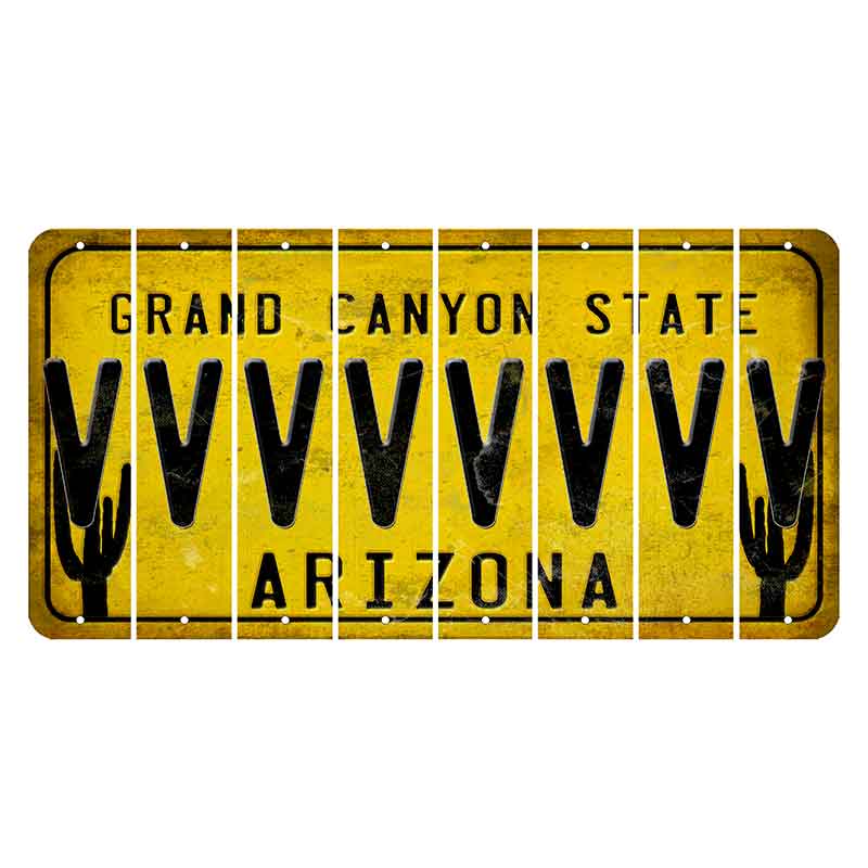 Arizona Yellow Cut License Plate Strips (Set of 8) V