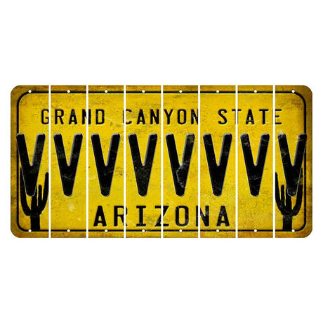 Arizona Yellow Cut License Plate Strips (Set of 8) V