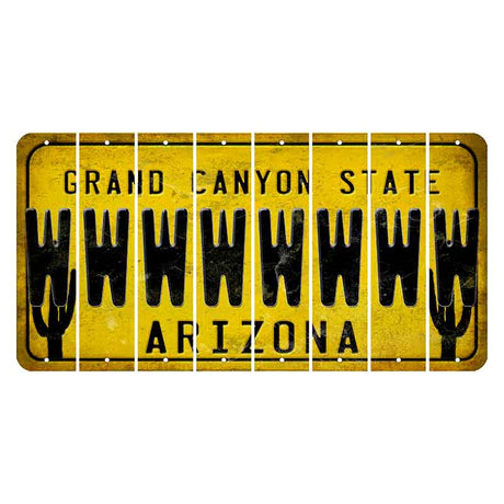 Arizona Yellow Cut License Plate Strips (Set of 8) W
