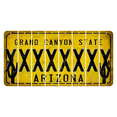 Arizona Yellow Cut License Plate Strips (Set of 8) X