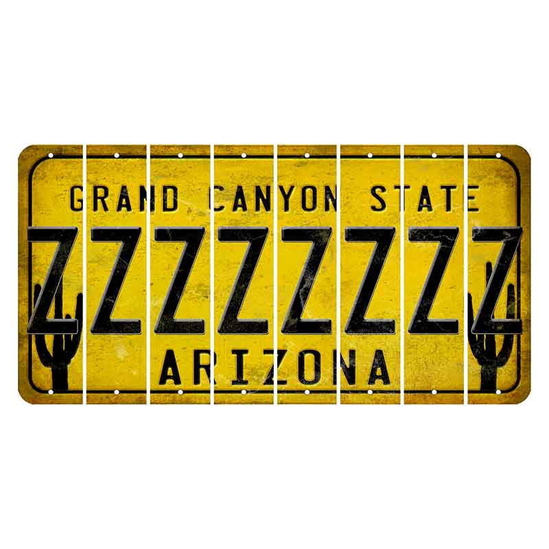 Arizona Yellow Cut License Plate Strips (Set of 8) Z