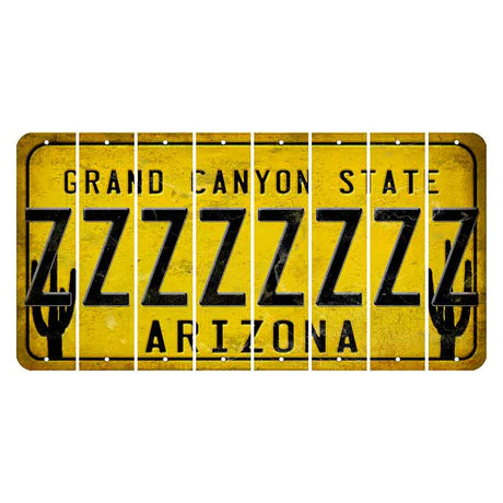 Arizona Yellow Cut License Plate Strips (Set of 8) Z