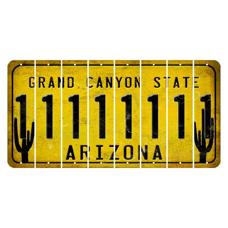 Arizona Yellow Cut License Plate Strips (Set of 8) 1