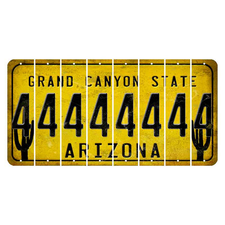 Arizona Yellow Cut License Plate Strips (Set of 8) 4