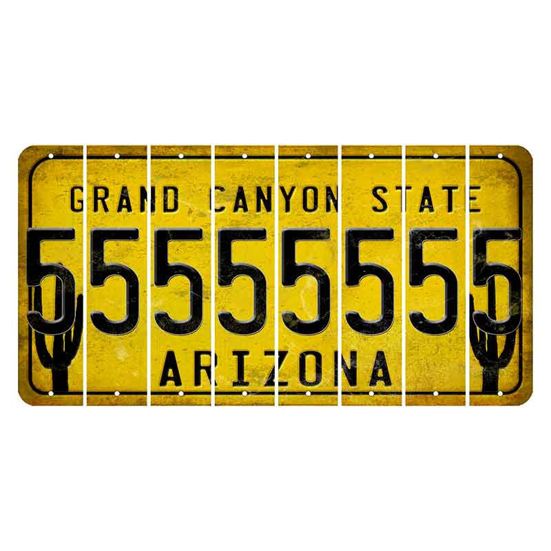 Arizona Yellow Cut License Plate Strips (Set of 8) 5