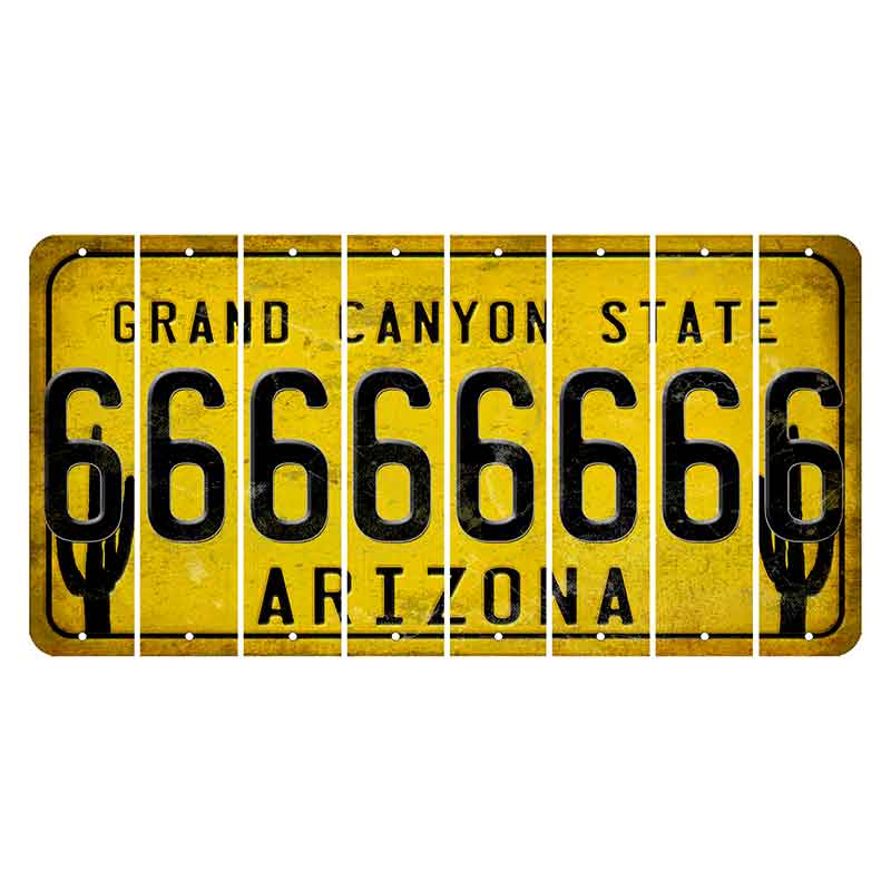 Arizona Yellow Cut License Plate Strips (Set of 8) 6