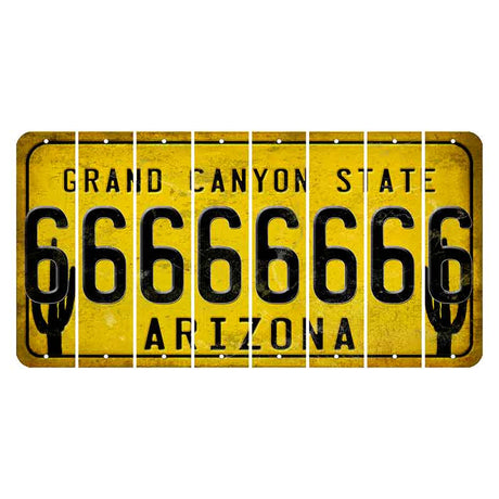 Arizona Yellow Cut License Plate Strips (Set of 8) 6