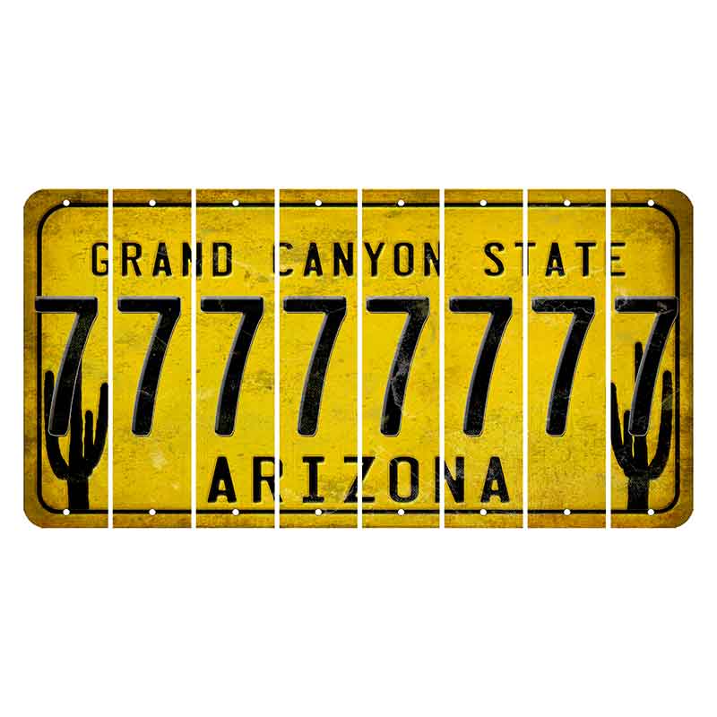 Arizona Yellow Cut License Plate Strips (Set of 8) 7