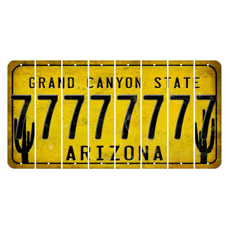 Arizona Yellow Cut License Plate Strips (Set of 8) 7