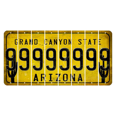 Arizona Yellow Cut License Plate Strips (Set of 8) 9