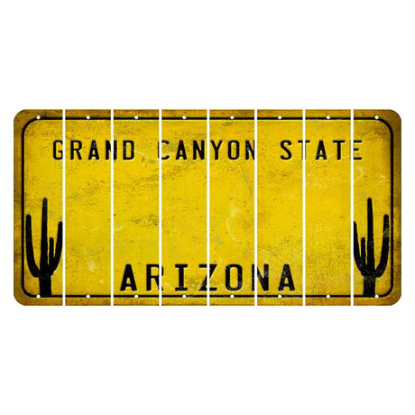 Arizona Yellow Cut License Plate Strips (Set of 8) Blank