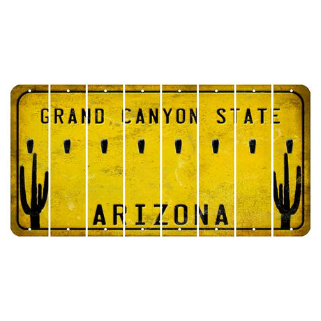 Arizona Yellow Cut License Plate Strips (Set of 8) Apostrophe