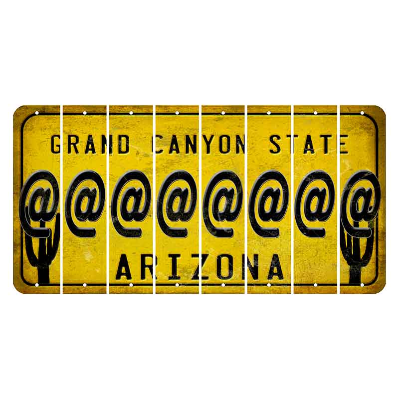 Arizona Yellow Cut License Plate Strips (Set of 8) At Sign
