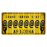 Arizona Yellow Cut License Plate Strips (Set of 8) At Sign