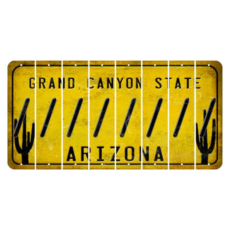 Arizona Yellow Cut License Plate Strips (Set of 8) Forward Slash