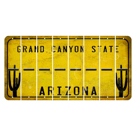 Arizona Yellow Cut License Plate Strips (Set of 8) Hyphen