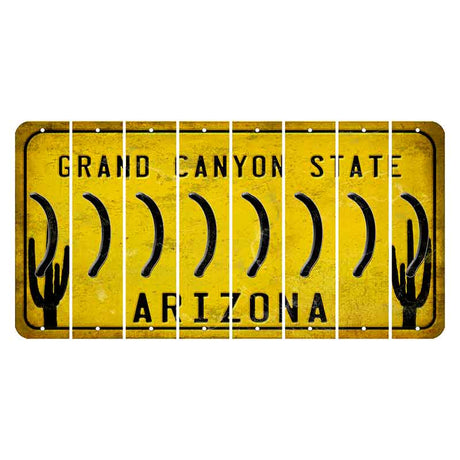 Arizona Yellow Cut License Plate Strips (Set of 8) Parenthesis - Right