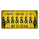 Arizona Yellow Cut License Plate Strips (Set of 8) And Sign