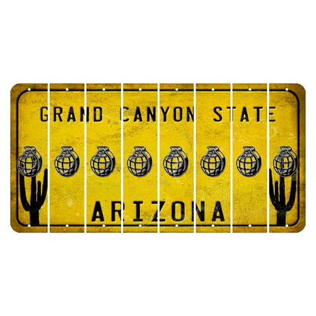 Arizona Yellow Cut License Plate Strips (Set of 8) Gorilla