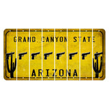 Arizona Yellow Cut License Plate Strips (Set of 8) Handcuffs