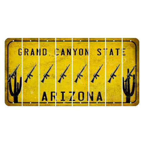 Arizona Yellow Cut License Plate Strips (Set of 8) Revolver