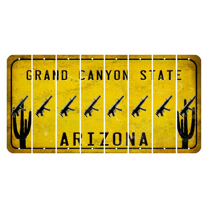 Arizona Yellow Cut License Plate Strips (Set of 8) Strawberry