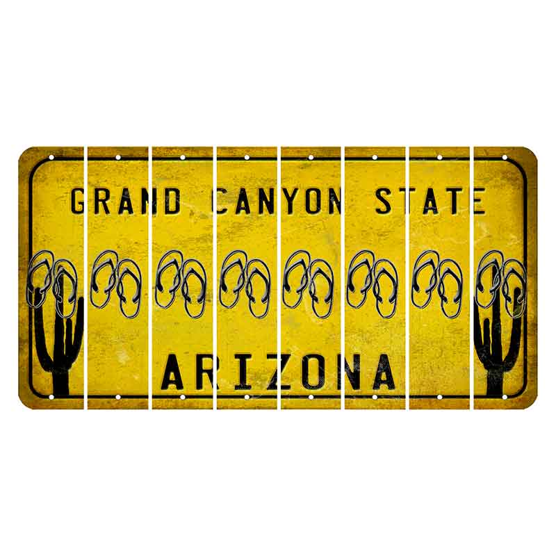 Arizona Yellow Cut License Plate Strips (Set of 8) Fish