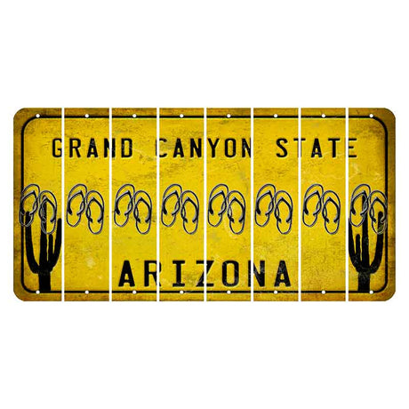 Arizona Yellow Cut License Plate Strips (Set of 8) Fish