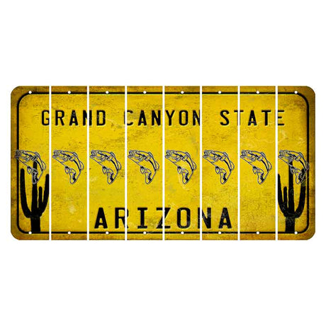 Arizona Yellow Cut License Plate Strips (Set of 8) Fireman with Axe