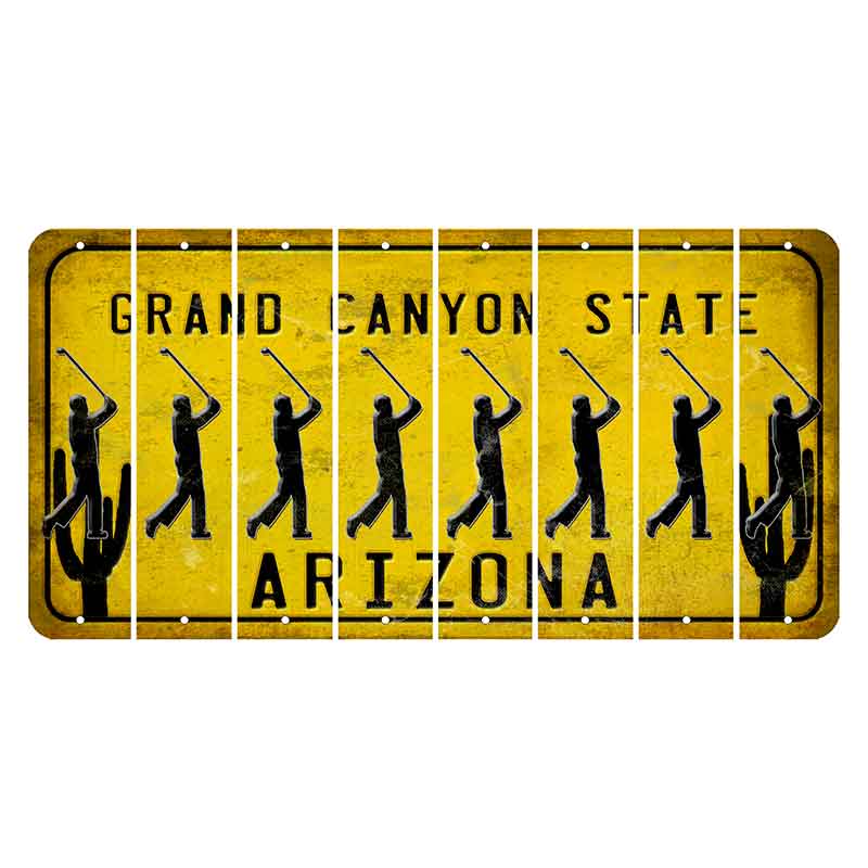 Arizona Yellow Cut License Plate Strips (Set of 8) Lobster