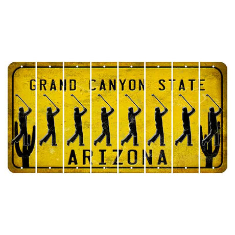 Arizona Yellow Cut License Plate Strips (Set of 8) Lobster
